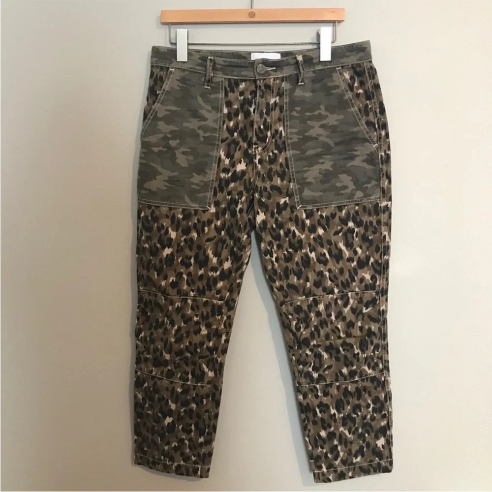 CURRENT/ELLIOT Camo Leopard Cropped Ankle Pants - Picture 2 of 14